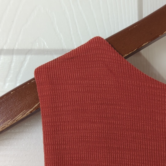 Maeve by Anthropologie Nora Textured Sleeveless Faux Wrap A-line Dress Rust XS - Picture 12 of 15